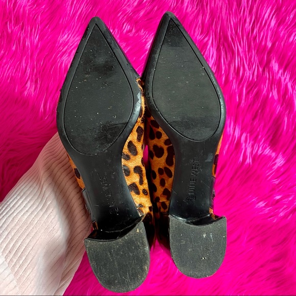 Leopard Print Pointed Toe Nine West Ankle Boots - Picture 4 of 9